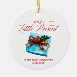 Little Present Personalised Pregnancy Announcement Ceramic Ornament