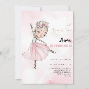Little Pretty Ballerinas Ballet Birthday Party  Invitation