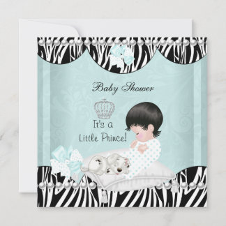 Little Prince Baby Shower baby Boy mint Invitation