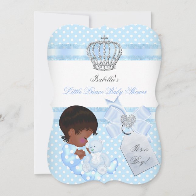 Little Prince Baby Shower Cute Boy Spot A Invitation (Front)