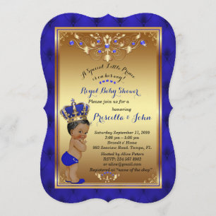 Little Prince Baby Shower Invitation, blue Bracket Invitation