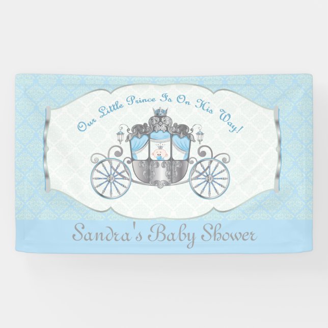 Little Prince, Blue Baby Shower Banner (Horizontal)
