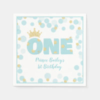 Little Prince Blue Gold First Birthday