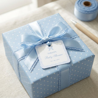 Little Prince Blue Lace Baby Shower Boy Favour Tags
