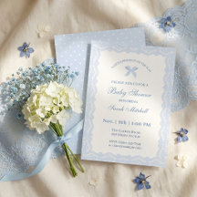 Little Prince Blue Lace Baby Shower Boy