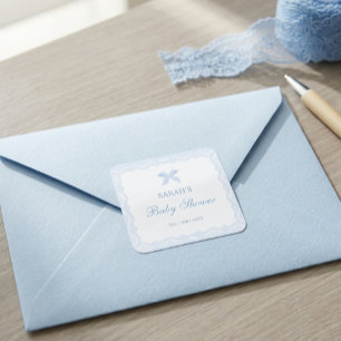 Little Prince Blue Lace Baby Shower Boy Square Sticker