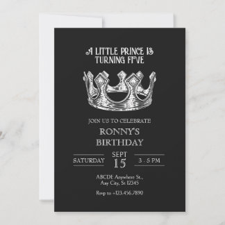 LITTLE PRINCE CROWN BIRTHDAY INVITATION