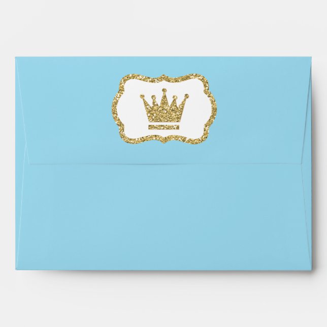 Little Prince Envelope, Baby Blue, Faux Glitter Envelope (Back (Top Flap))