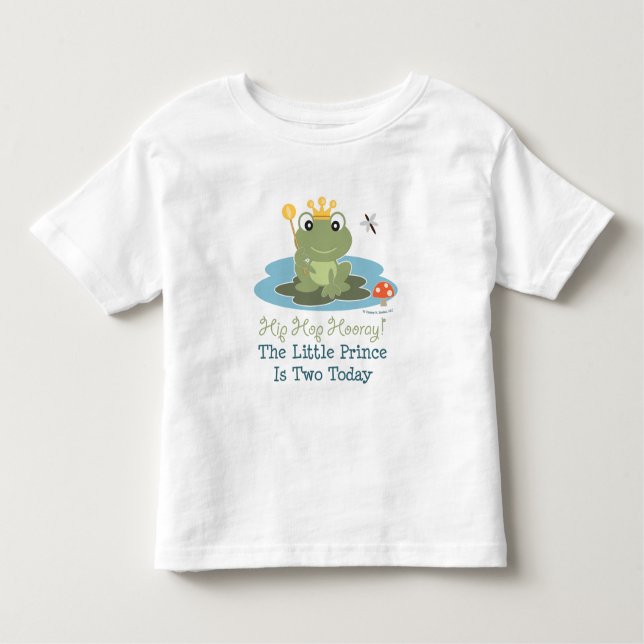 Little Prince Frog 2nd Birthday Tee Shirt (Front)
