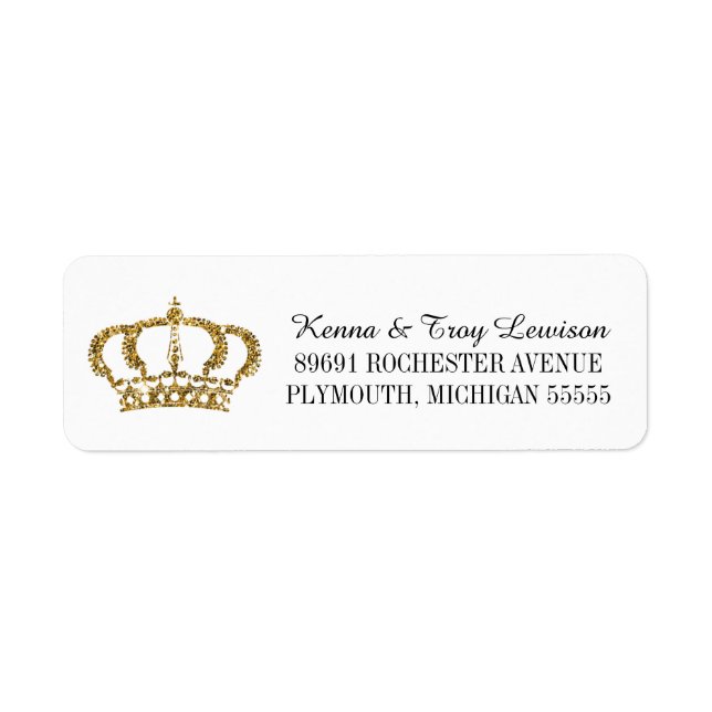 Little Prince or Princess Crown Return Address Label (Front)