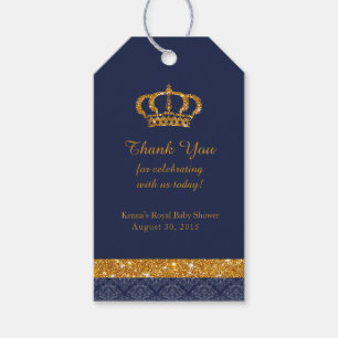 Little Prince Royal Navy Blue and Gold Favour Tag
