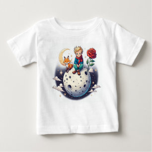 Little Prince sitting on the moon Baby T-Shirt