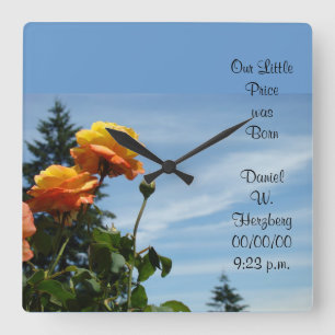 Little Prince was Born Wall Clocks Baby Born Date