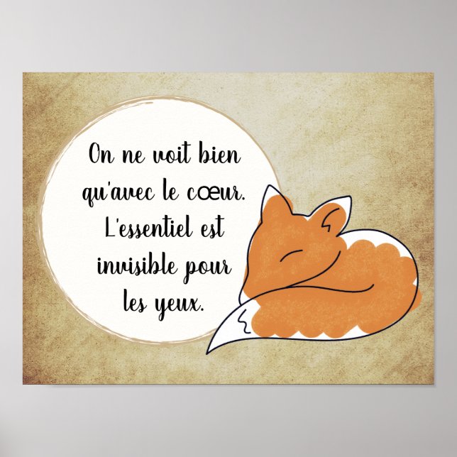Little Prince Zitat Poster (Front)