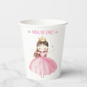 Little Princess 1st Birthday Paper Cups Girl