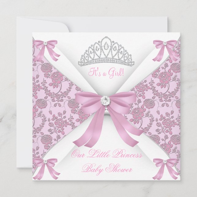 Little Princess Baby Shower Girl Pink 2 Invitation (Front)