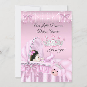 Little Princess Baby Shower Girl pink Bassinet Invitation