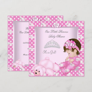 Little Princess Baby Shower Girl Pink Bunnies Invitation