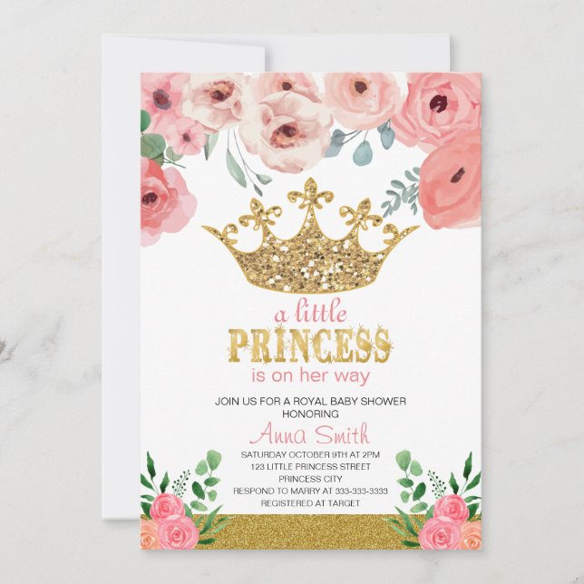 little Princess Baby Shower Invitation (Front)