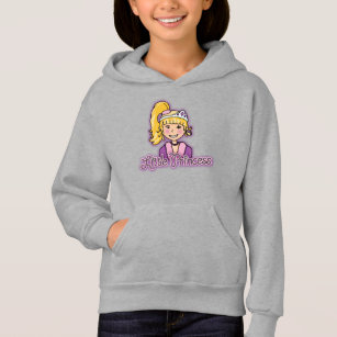 Little Princess blonde hair girl pink hoodie