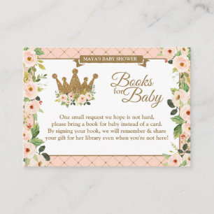 Little Princess Blush Floral Baby's Library Enclosure Card