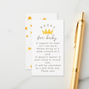 Little Princess Books For Baby Shower Enclosure Card