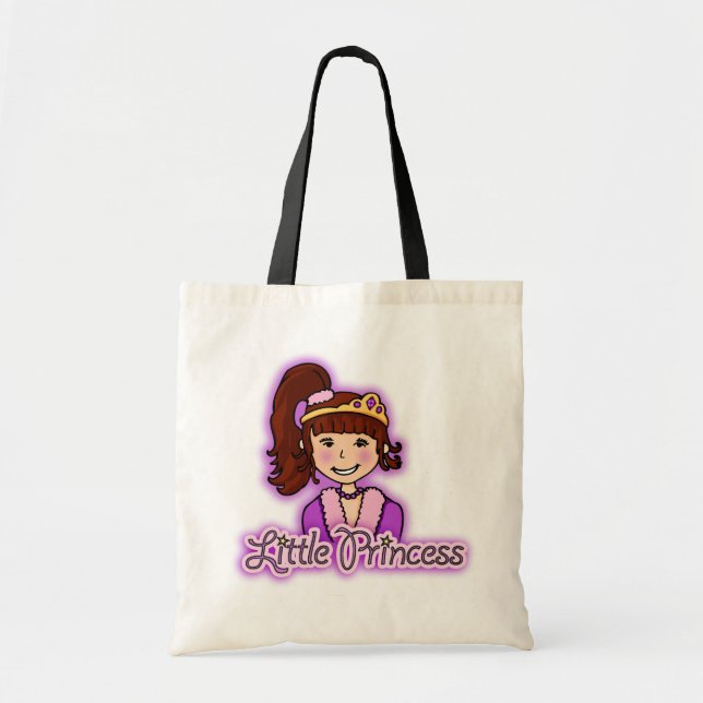 "Little Princess" brunette hair girl bag (Front)