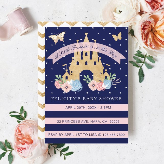 Little Princess Castle Baby Girl Shower Invitation (Little Princess Castle Baby Girl Shower Invitation)