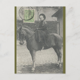 Little princess Charlotte riding sidesaddle #042SS Postcard