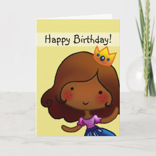 little princess customizable birthday card