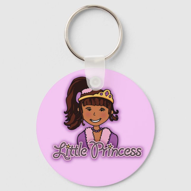 "Little Princess" dark hair & skin lilac keychain (Front)