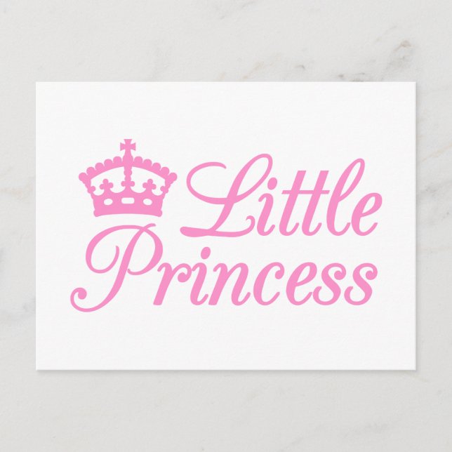 Little princess, design with pink crown for baby postcard (Front)