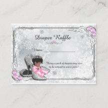 Little Princess Diaper Raffle Tickets, grey frozen