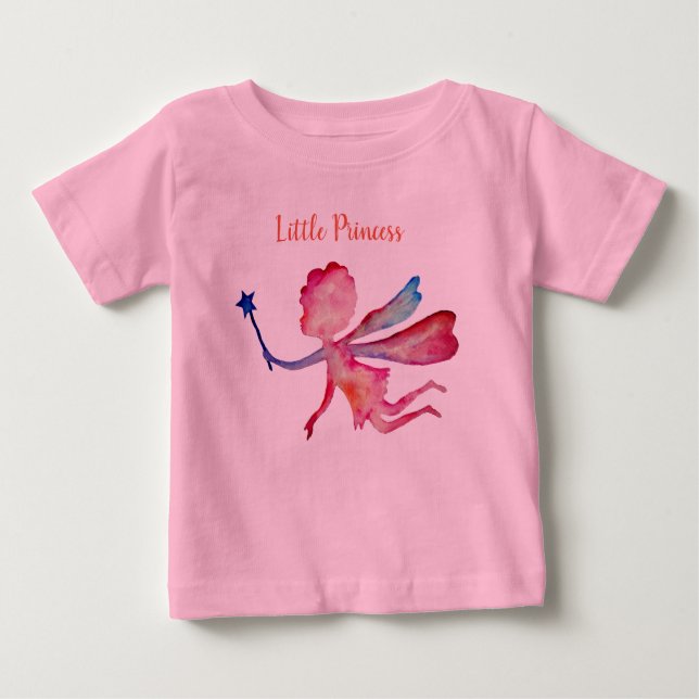 Little Princess Fairy Tutu Bodysuit, Pink Baby T-Shirt (Front)