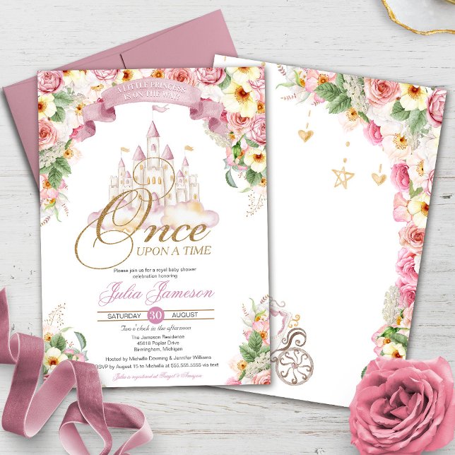 Little Princess Fairytale Castle Girl Baby Shower Invitation (Creator Uploaded)
