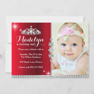 Little Princess First Birthday Invitation