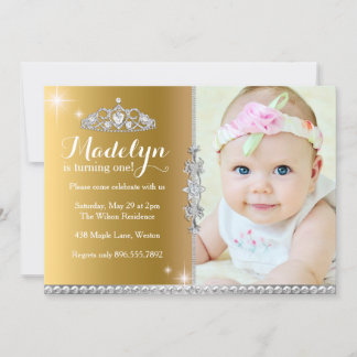 Little Princess First Birthday Invitation