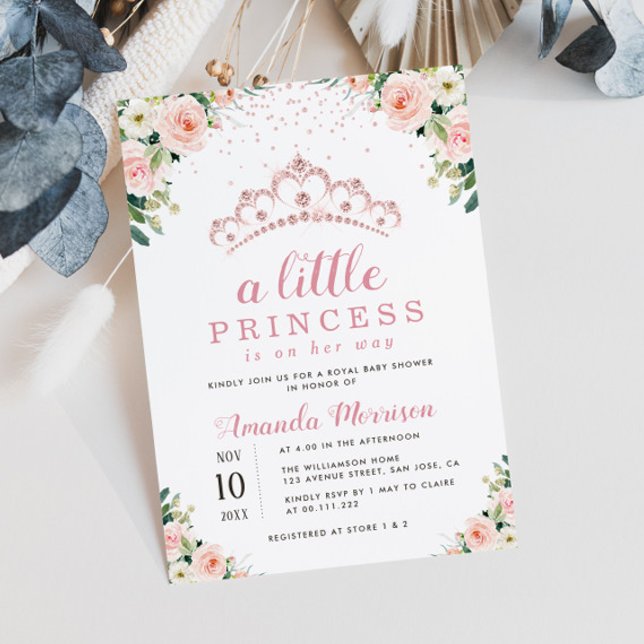 little princess floral baby shower invitation (Creator Uploaded)