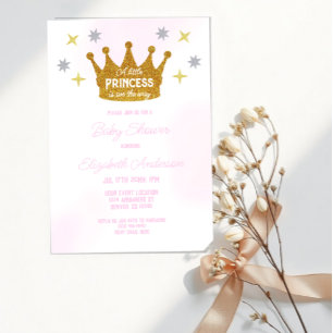 Little Princess Girl Baby Shower Acrylic Invitations
