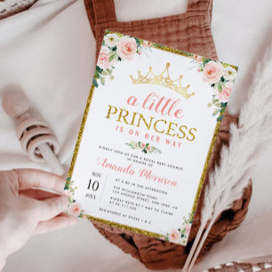 little princess girl baby shower invitation