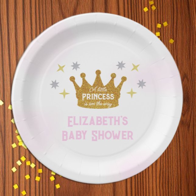 Little Princess Girl Baby Shower Paper Plate (Creator Uploaded)