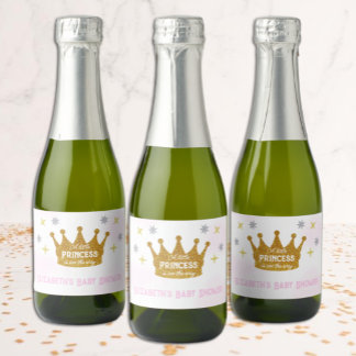 Little Princess Girl Baby Shower Sparkling Wine Label