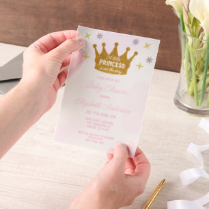 Little Princess Girl Baby Shower Vellum Invitations