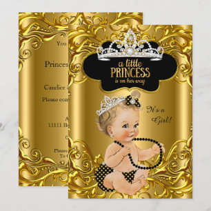 Little Princess is on her way Baby Shower Blonde Invitation