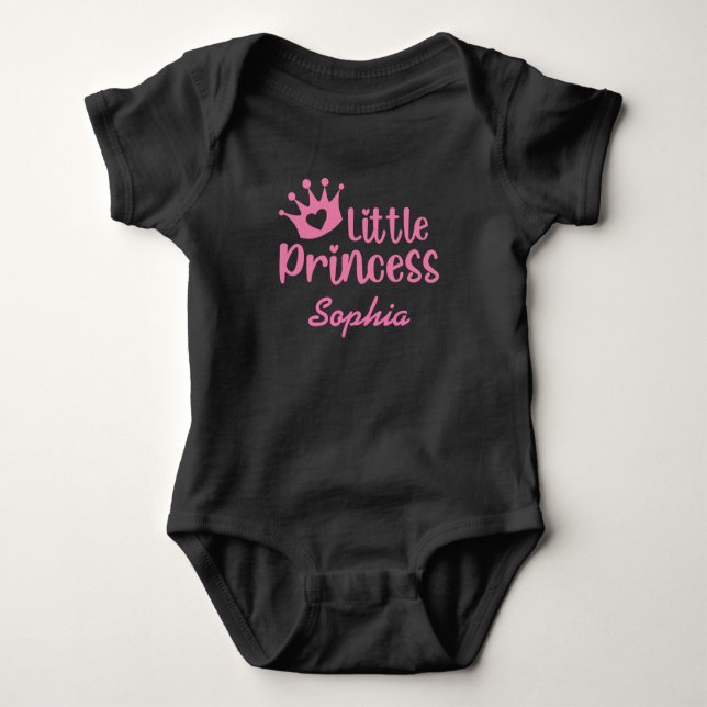 Little Princess. Personalise Name Baby Bodysuit (Front)