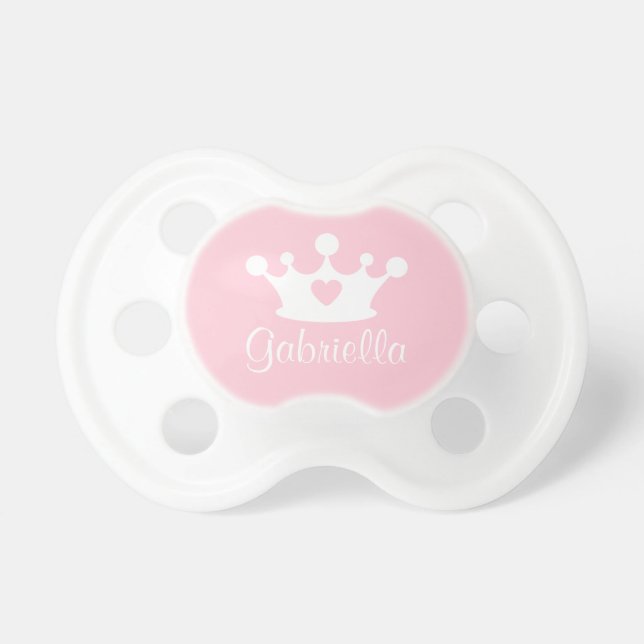 Little Princess Pink Baby Girl Custom Monogram Dummy (Front)