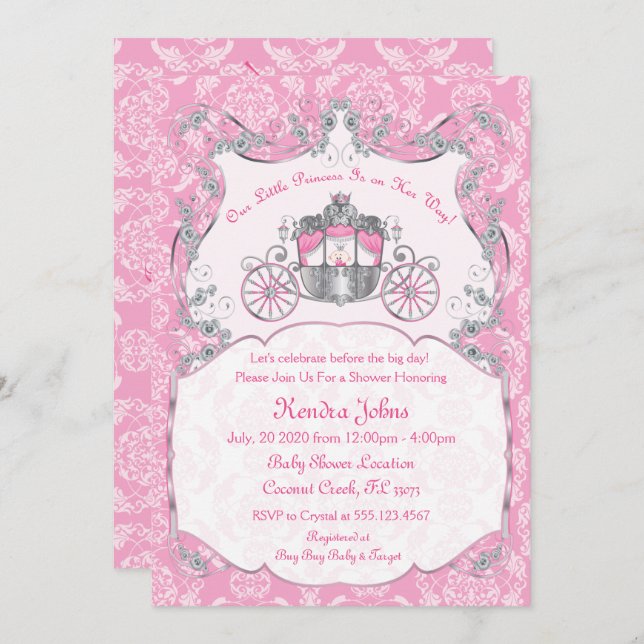Little Princess, Pink Baby Shower Invitations (Front/Back)
