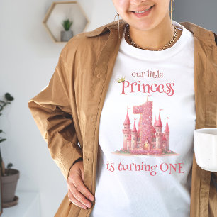 Little Princess Pink Castle 1st Birthday T-Shirt