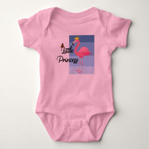 Little Princess Pink Flamingo Design - Baby Jersey Bodysuit
