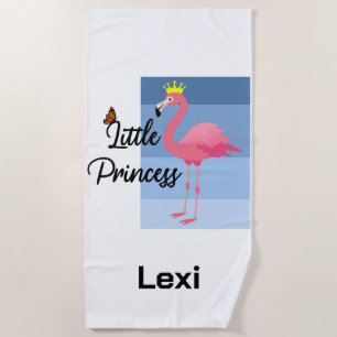 Little Princess Pink Flamingo Design - Beach Towe  Towel